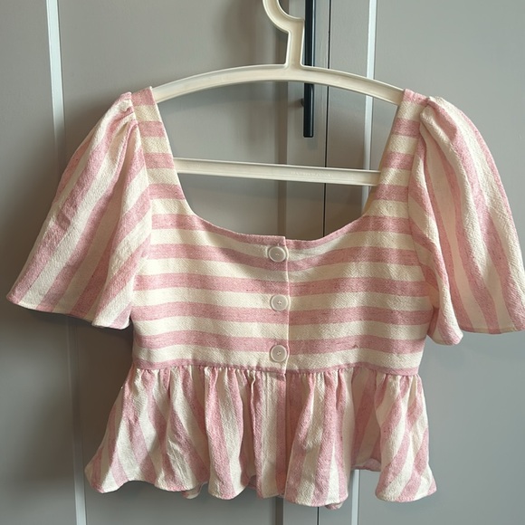 Zara Pink Striped top - Picture 3 of 5